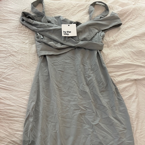 Revolve Off Shoulder Light Blue Mini Dress - Picture 5 of 5